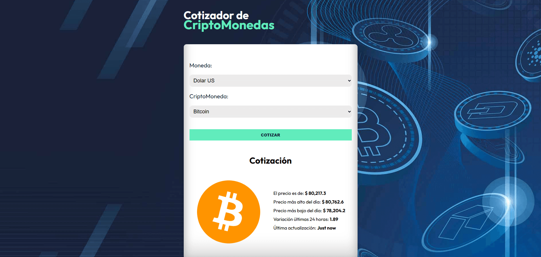 Captura de pantalla de CriptoApp